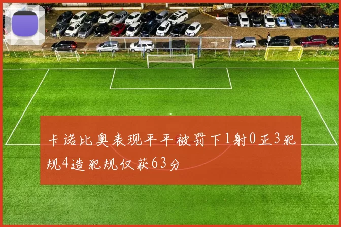 卡诺比奥表现平平被罚下1射0正3犯规4造犯规仅获63分